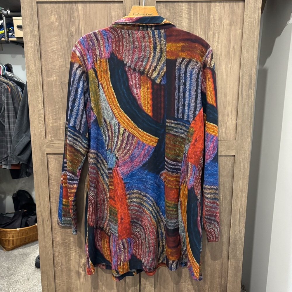 Parsley & Sage Multi Color Button Down Artsy Knit… - image 2